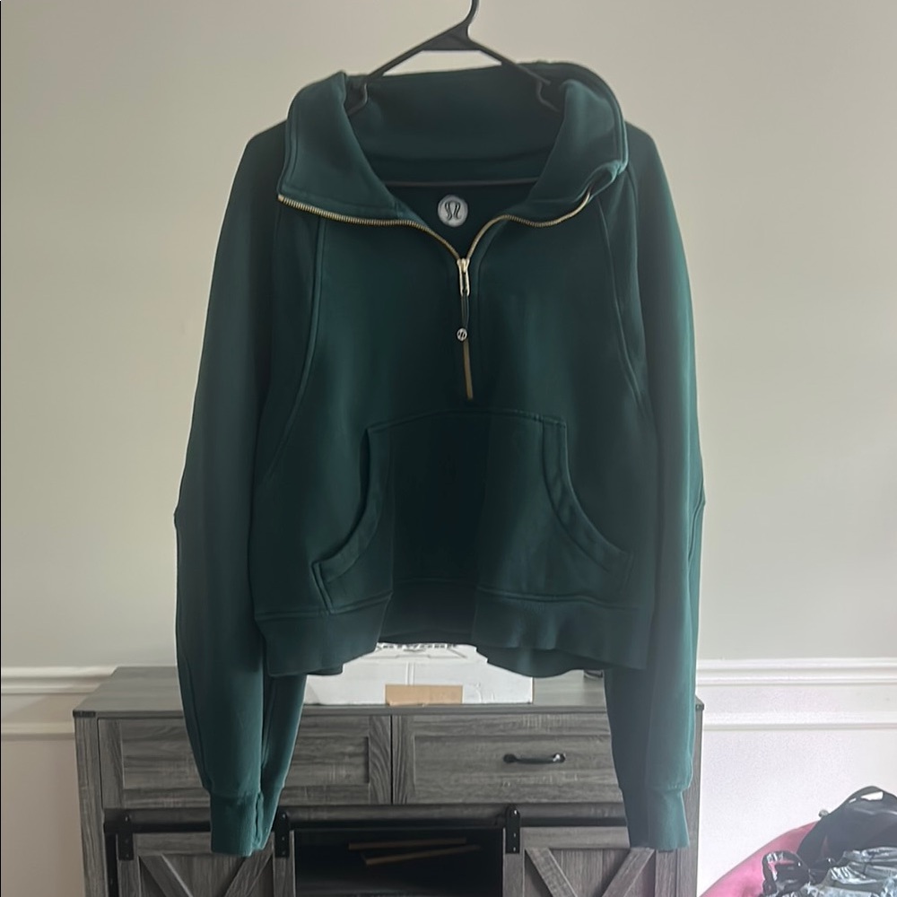 Lululemon Dark Green scuba half zip